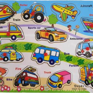 Wooden Educational Transportation Colorful Puzzle for Kids