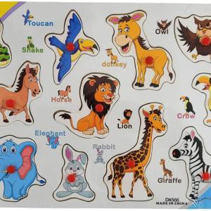 Wooden Educational Animal Puzzle for Kids – Colorful Learning Toy