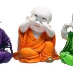 Cute Small Monk Lord Buddha Showpieces, 3-Piece Set | Miniature Buddha Figurines