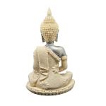 Silver & Cream Meditating Buddha Statue – Graceful Decorative Showpiece for Home and Office