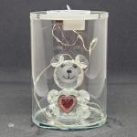 LED Decorative Light with Teddy Bear Crystal Figurines and Romantic Accents