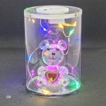 LED Decorative Light with Teddy Bear Crystal Figurines and Romantic Accents