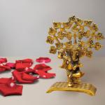 Decorative Brass Ganesh Statue with Damroo Pedestal