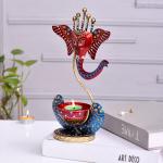 Blue Ganesh Statue T Light Holder