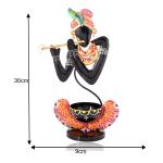Black Murli Krishna Statue T Light Holder