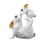 Rabbit with Baby Statue for Home Decor | Living Room | Showpiece Figurine |White, Red Eyes