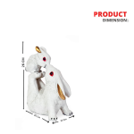 Rabbit with Baby Statue for Home Decor | Living Room | Showpiece Figurine |White, Red Eyes