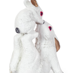 Rabbit with Baby Statue for Home Decor | Living Room | Showpiece Figurine |White, Red Eyes